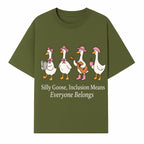 Silly Goose Inclusion Art Print - Everyone Belongs Theme, Cute Ducks with Accessories, Positive Vibes Wall Decor for Home or Kids' Room - T-shirt 1758093380982.jpg