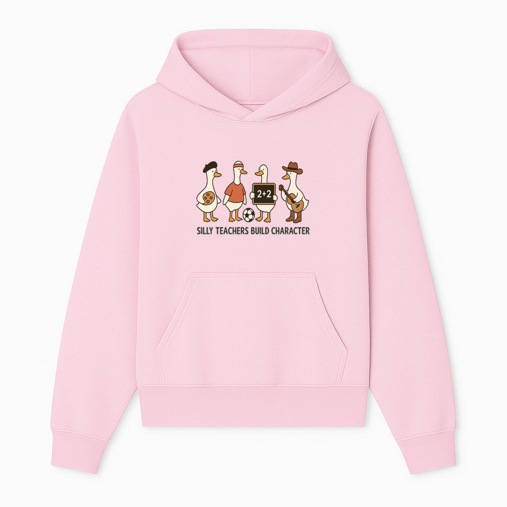 Silly Teachers Build Character Ducks Graphic Tee for Kids Fun Classroom Humor Shirt with Soccer, Music, and Learning Themes - Hoodie 1758093380989.jpg