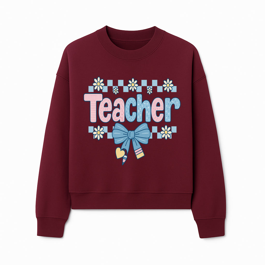 Teacher Appreciation Decor with Colorful Bow and Flowers - Perfect Gift for Educators and Classroom Decorations - Sweatshirt 1758093381016.jpg