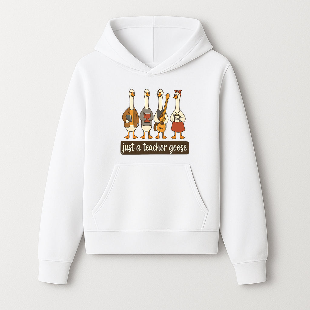 Teacher Goose Art Print | Cute Teacher Gift | Whimsical Classroom Decor | Fun Educational Decor | Nursery Wall Art - Hoodie 1758093381058.jpg