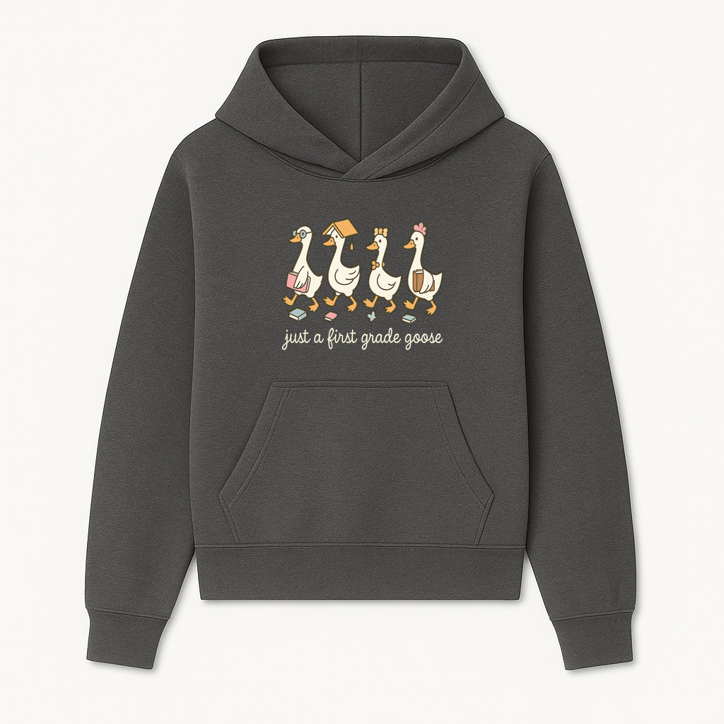 First Grade Goose Ducks Graphic Tee, Cute Animals T-Shirt for Kids, Back to School Apparel, Educational Humor Design - Hoodie 1758093381069.jpg