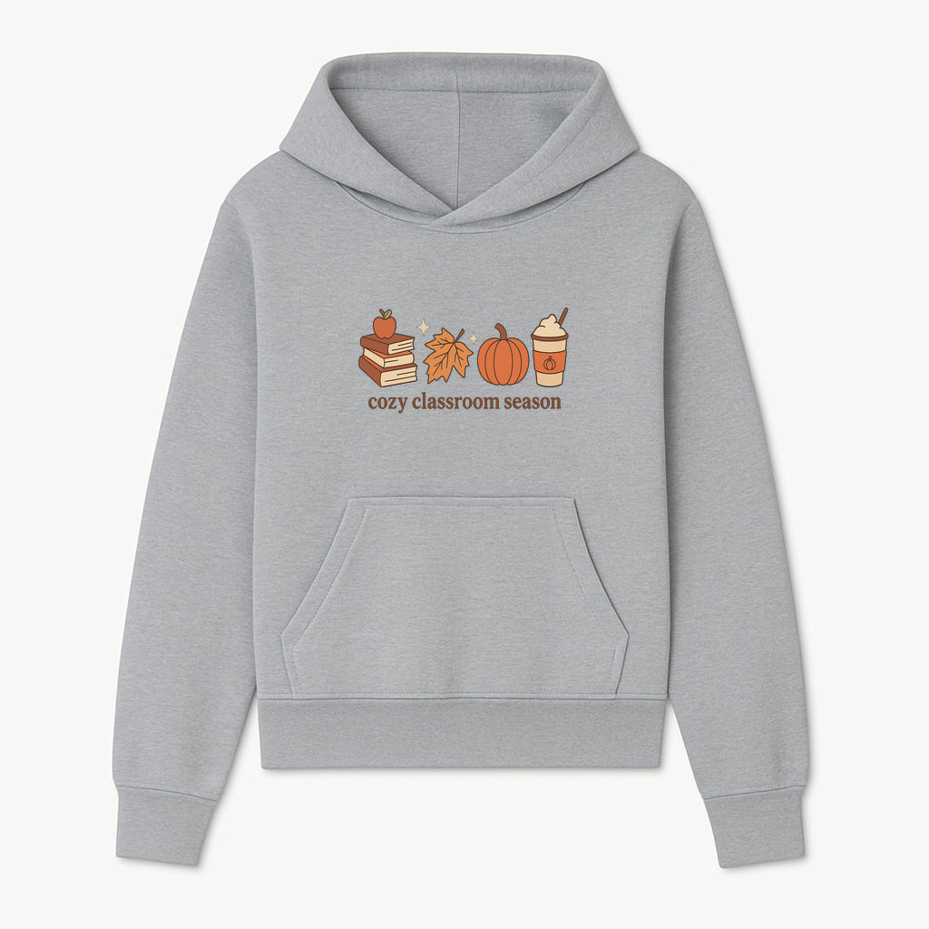 Cozy Classroom Season Fall Decor - Apple, Books, Pumpkin, Maple Leaf - Autumn Classroom Wall Art for Teachers and Students - Hoodie 1758093381114.jpg