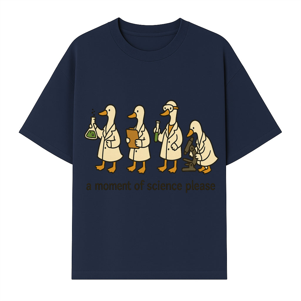 Funny Science Ducks Print - A Moment of Science Please - Cute Lab Ducks Illustration for Kids, Science Lovers, Home Decor - T-shirt 1758093381122.jpg