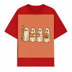 Cute Ghosts Reading, Writing, Drinking, and Celebrating Halloween Graphic Tee, Cozy Fall Top, Halloween Costume Shirt for Kids and Adults - T-shirt 1758093381151.jpg