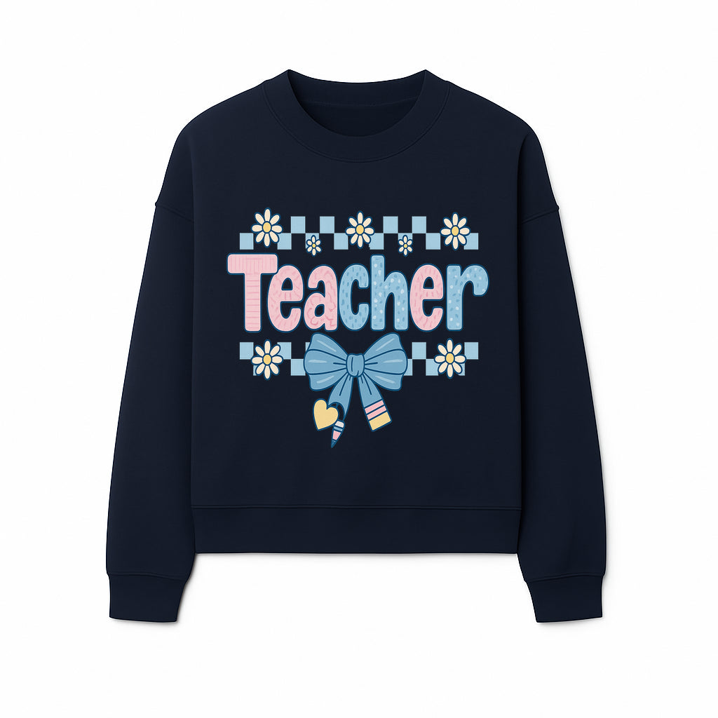 Teacher Appreciation Decor with Colorful Bow and Flowers - Perfect Gift for Educators and Classroom Decorations - Sweatshirt 1758093381196.jpg