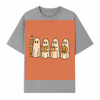 Cute Ghosts Reading, Writing, Drinking, and Celebrating Halloween Graphic Tee, Cozy Fall Top, Halloween Costume Shirt for Kids and Adults - T-shirt 1758093381347.jpg