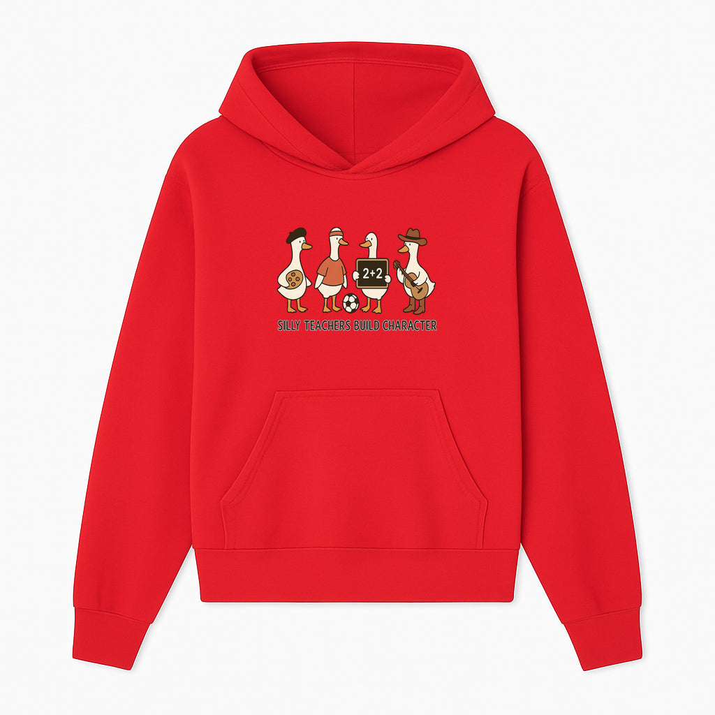 Silly Teachers Build Character Ducks Graphic Tee for Kids Fun Classroom Humor Shirt with Soccer, Music, and Learning Themes - Hoodie 1758093381477.jpg