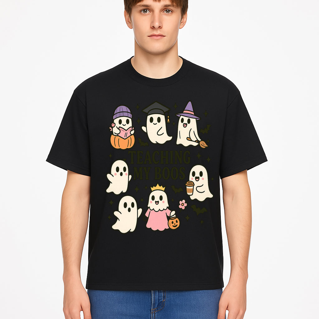 Teaching My Boos Ghosts Halloween Graphic T-Shirt | Cute Cartoon Spirits, Spooky Fun, Halloween Apparel for Kids & Adults - T-shirt 1758093381587.jpg