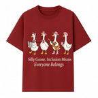 Silly Goose Inclusion Art Print - Everyone Belongs Theme, Cute Ducks with Accessories, Positive Vibes Wall Decor for Home or Kids' Room - T-shirt 1758093381664.jpg