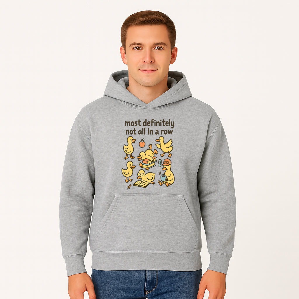Funny Duck Art Print - 'Most Definitely Not All in a Row' - Quirky Home Decor, Cute Animal Illustration, Whimsical Gift - Hoodie 1758093381758.jpg