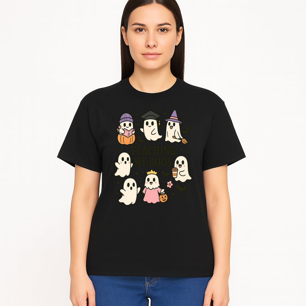 Teaching My Boos Ghosts Halloween Graphic T-Shirt | Cute Cartoon Spirits, Spooky Fun, Halloween Apparel for Kids & Adults - T-shirt 1758093381773.jpg