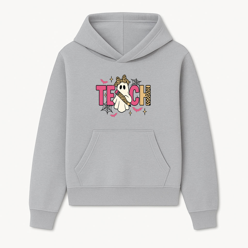 Halloween Ghost Teacher T-Shirt | Cute Ghost with Pencil | Fun Teaching Apparel | Spooky Season Gift for Educators - Hoodie 1758093381778.jpg