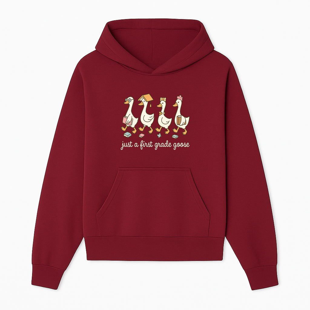 First Grade Goose Ducks Graphic Tee, Cute Animals T-Shirt for Kids, Back to School Apparel, Educational Humor Design - Hoodie 1758093381965.jpg