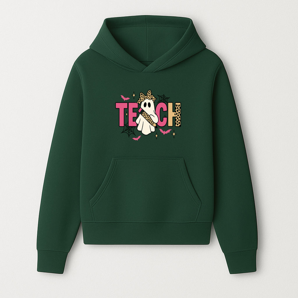 Halloween Ghost Teacher T-Shirt | Cute Ghost with Pencil | Fun Teaching Apparel | Spooky Season Gift for Educators - Hoodie 1758093382264.jpg