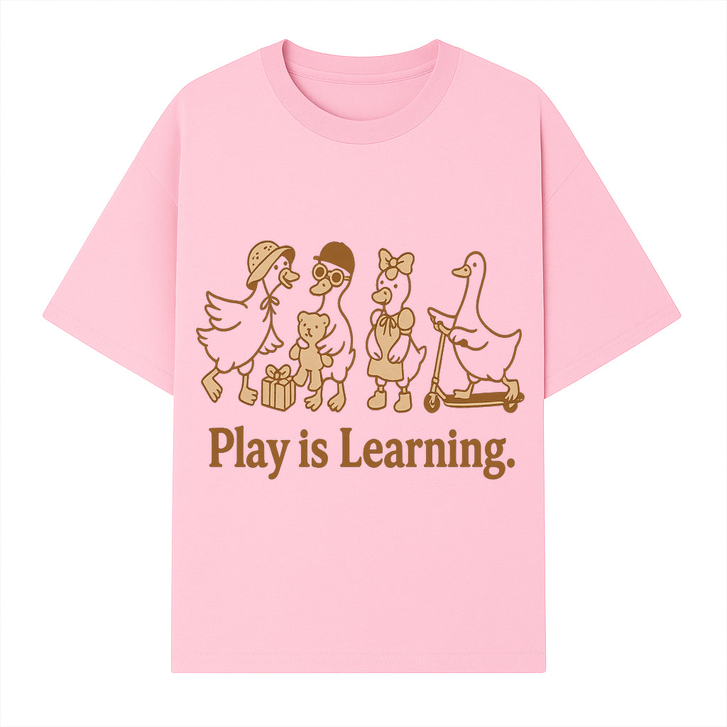 Play is Learning: Cute Cartoon Ducks with Gifts and Toys for Kids' Educational Decor - T-shirt 1758093382345.jpg