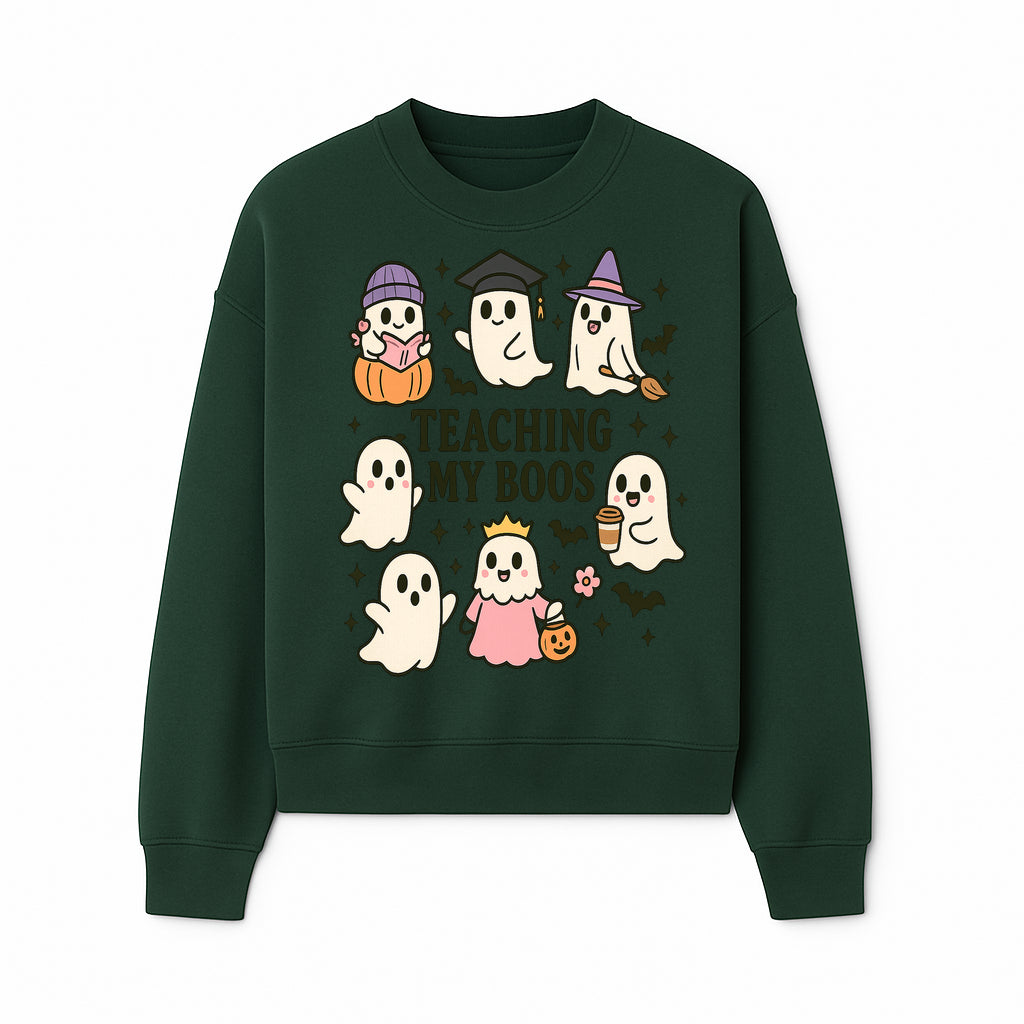 Teaching My Boos Ghosts Halloween Graphic T-Shirt | Cute Cartoon Spirits, Spooky Fun, Halloween Apparel for Kids & Adults - Sweatshirt 1758093382394.jpg
