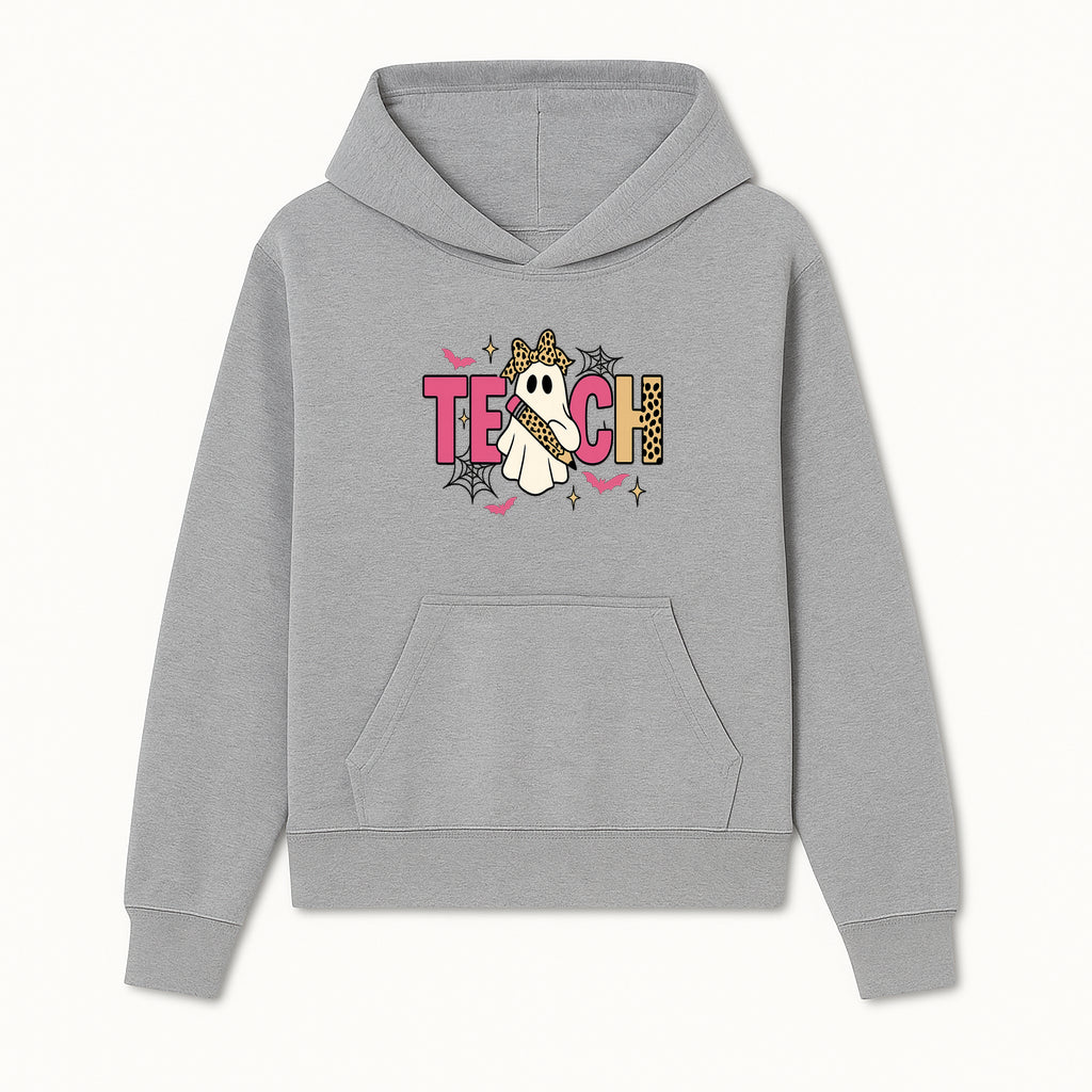Halloween Ghost Teacher T-Shirt | Cute Ghost with Pencil | Fun Teaching Apparel | Spooky Season Gift for Educators - Hoodie 1758093382400.jpg