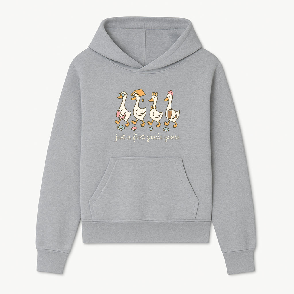 First Grade Goose Ducks Graphic Tee, Cute Animals T-Shirt for Kids, Back to School Apparel, Educational Humor Design - Hoodie 1758093382483.jpg