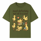 Funny Duck Art Print - 'Most Definitely Not All in a Row' - Quirky Home Decor, Cute Animal Illustration, Whimsical Gift - T-shirt 1758093382622.jpg