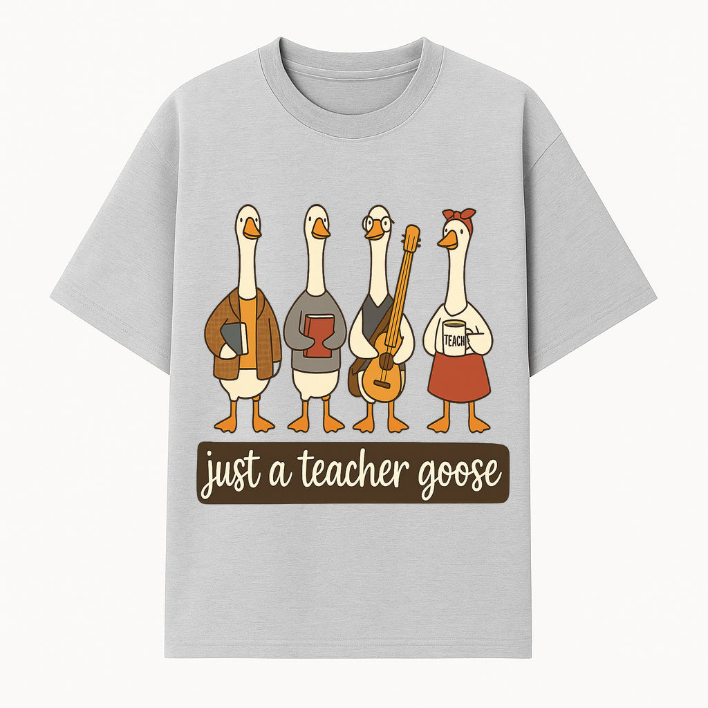 Teacher Goose Art Print | Cute Teacher Gift | Whimsical Classroom Decor | Fun Educational Decor | Nursery Wall Art - T-shirt 1758093382687.jpg