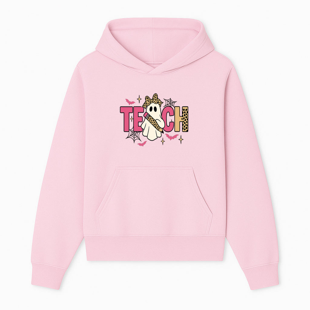 Halloween Ghost Teacher T-Shirt | Cute Ghost with Pencil | Fun Teaching Apparel | Spooky Season Gift for Educators - Hoodie 1758093382738.jpg