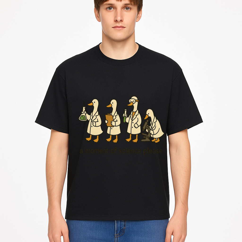 Funny Science Ducks Print - A Moment of Science Please - Cute Lab Ducks Illustration for Kids, Science Lovers, Home Decor - T-shirt 1758093382791.jpg