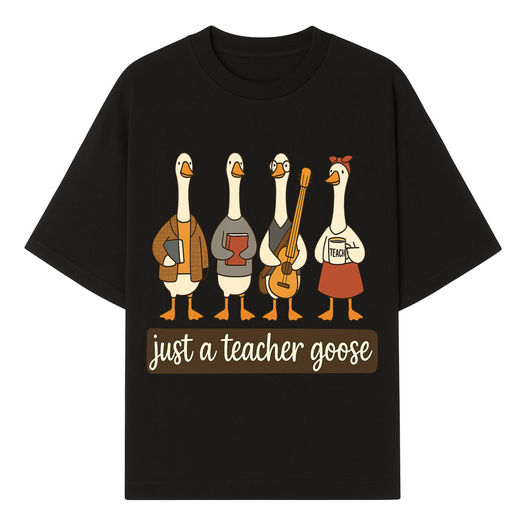 Teacher Goose Art Print | Cute Teacher Gift | Whimsical Classroom Decor | Fun Educational Decor | Nursery Wall Art - T-shirt 1758093382859.jpg