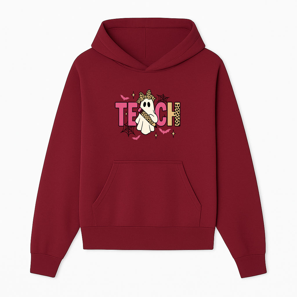 Halloween Ghost Teacher T-Shirt | Cute Ghost with Pencil | Fun Teaching Apparel | Spooky Season Gift for Educators - Hoodie 1758093382878.jpg