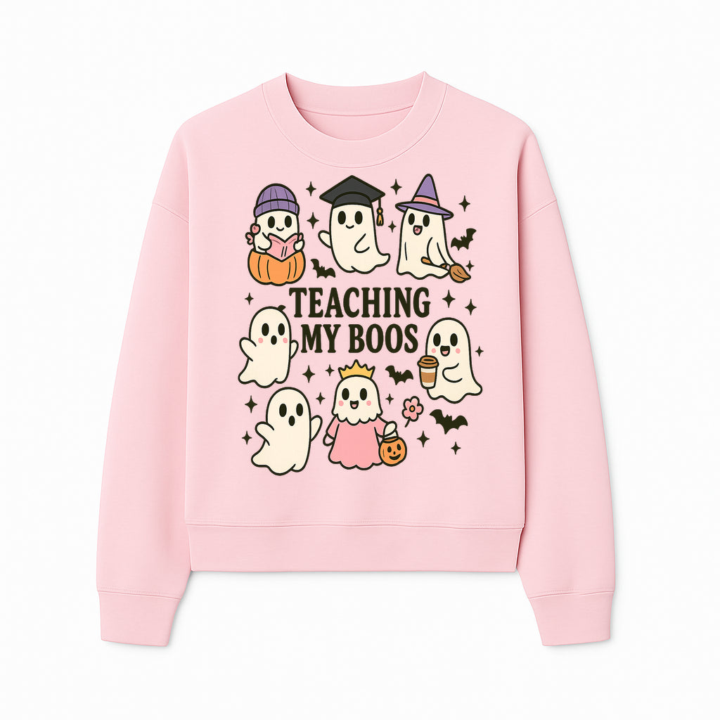 Teaching My Boos Ghosts Halloween Graphic T-Shirt | Cute Cartoon Spirits, Spooky Fun, Halloween Apparel for Kids & Adults - Sweatshirt 1758093382947.jpg
