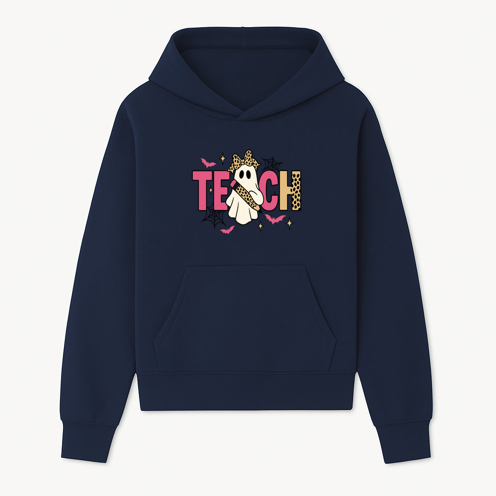 Halloween Ghost Teacher T-Shirt | Cute Ghost with Pencil | Fun Teaching Apparel | Spooky Season Gift for Educators - Hoodie 1758093383033.jpg