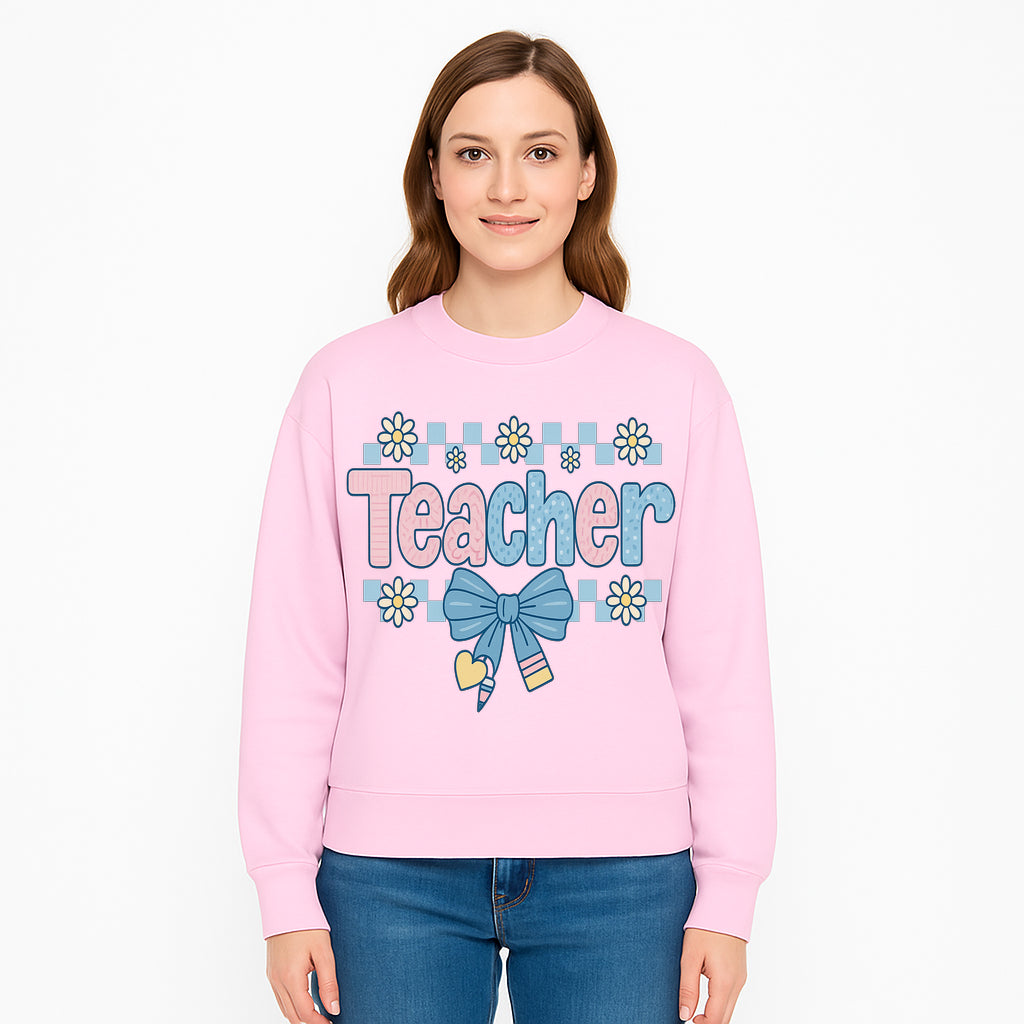 Teacher Appreciation Decor with Colorful Bow and Flowers - Perfect Gift for Educators and Classroom Decorations - Sweatshirt 1758093383125.jpg