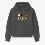 Halloween Teacher Decor | Cute Ghost, Bat, Pumpkin, Spiderweb | Floral 'Teach' Sign | Classroom Wall Art | Fall Aesthetic - Hoodie 1758093383135.jpg