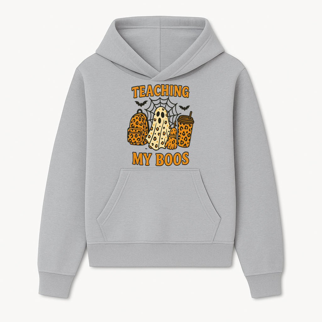 Teaching My Boos Halloween Ghosts & Leopard Print Backpack T-Shirt, Cute Teacher Gift for Kids, Spooky Season Apparel - Hoodie 1758093383171.jpg