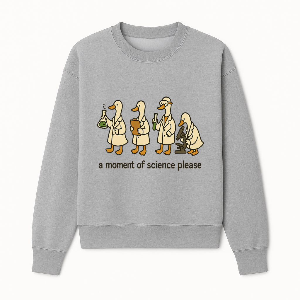 Funny Science Ducks Print - A Moment of Science Please - Cute Lab Ducks Illustration for Kids, Science Lovers, Home Decor - Sweatshirt 1758093383183.jpg
