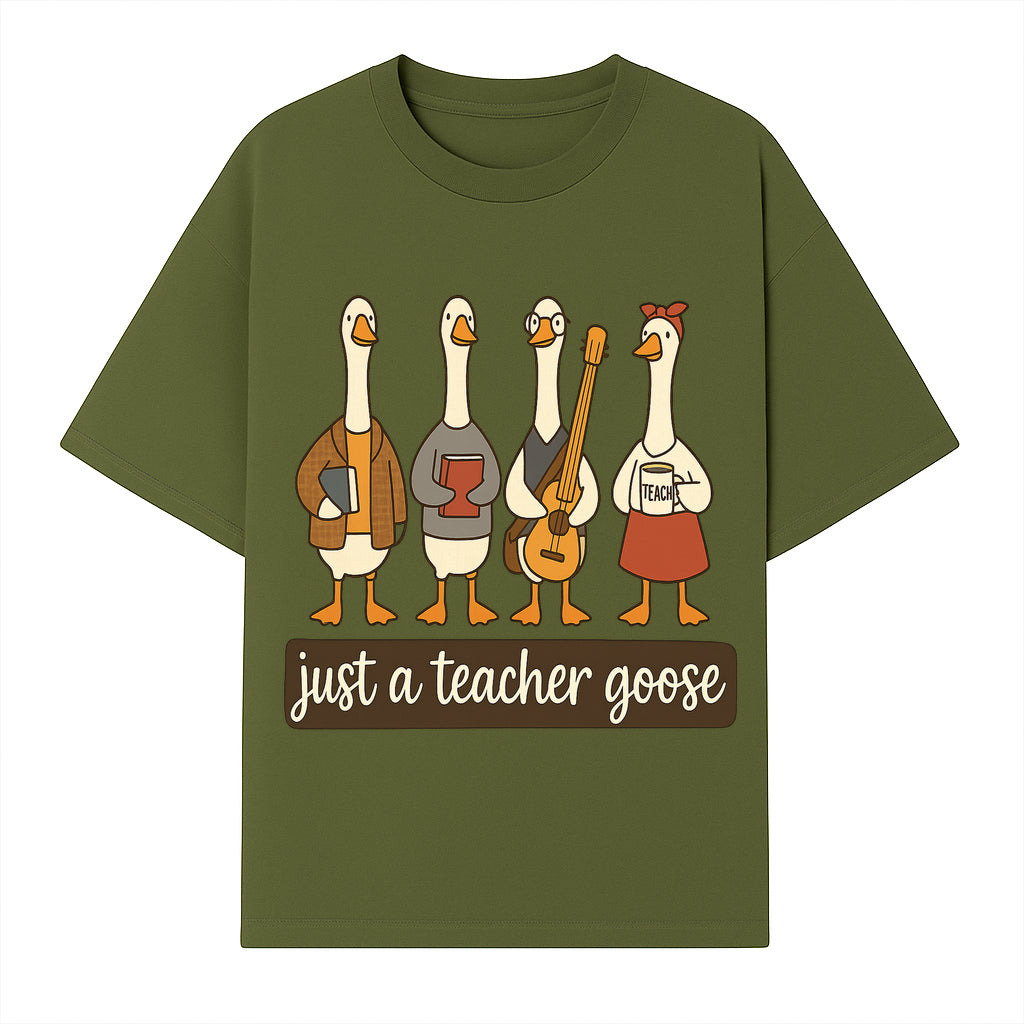 Teacher Goose Art Print | Cute Teacher Gift | Whimsical Classroom Decor | Fun Educational Decor | Nursery Wall Art - T-shirt 1758093383212.jpg