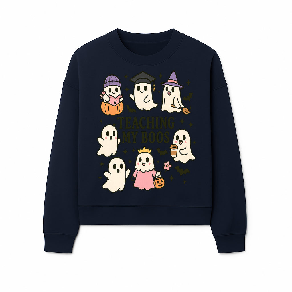 Teaching My Boos Ghosts Halloween Graphic T-Shirt | Cute Cartoon Spirits, Spooky Fun, Halloween Apparel for Kids & Adults - Sweatshirt 1758093383296.jpg