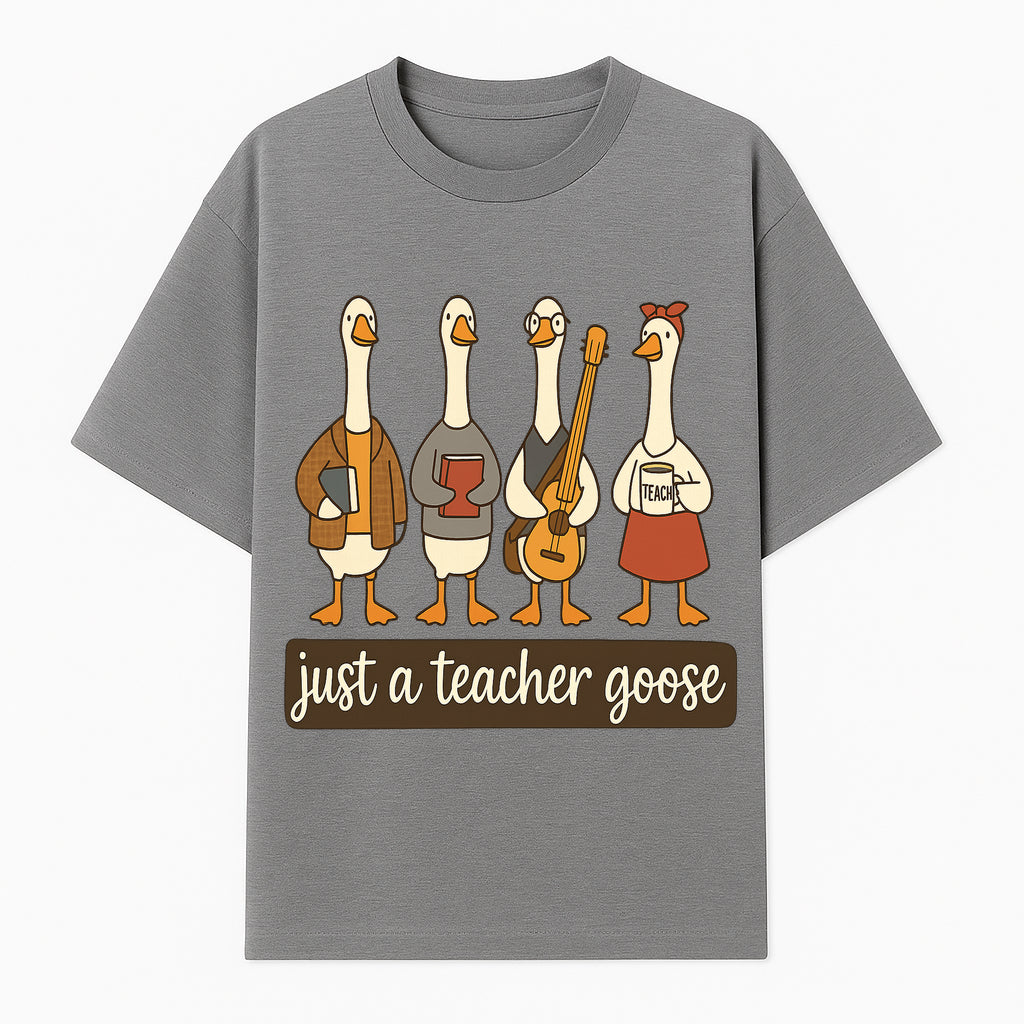 Teacher Goose Art Print | Cute Teacher Gift | Whimsical Classroom Decor | Fun Educational Decor | Nursery Wall Art - T-shirt 1758093383353.jpg