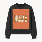 Cute Ghosts Reading, Writing, Drinking, and Celebrating Halloween Graphic Tee, Cozy Fall Top, Halloween Costume Shirt for Kids and Adults - Sweatshirt 1758093383359.jpg
