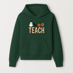 Halloween Teacher Decor | Cute Ghost, Bat, Pumpkin, Spiderweb | Floral 'Teach' Sign | Classroom Wall Art | Fall Aesthetic - Hoodie 1758093383366.jpg