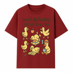 Funny Duck Art Print - 'Most Definitely Not All in a Row' - Quirky Home Decor, Cute Animal Illustration, Whimsical Gift - T-shirt 1758093383385.jpg