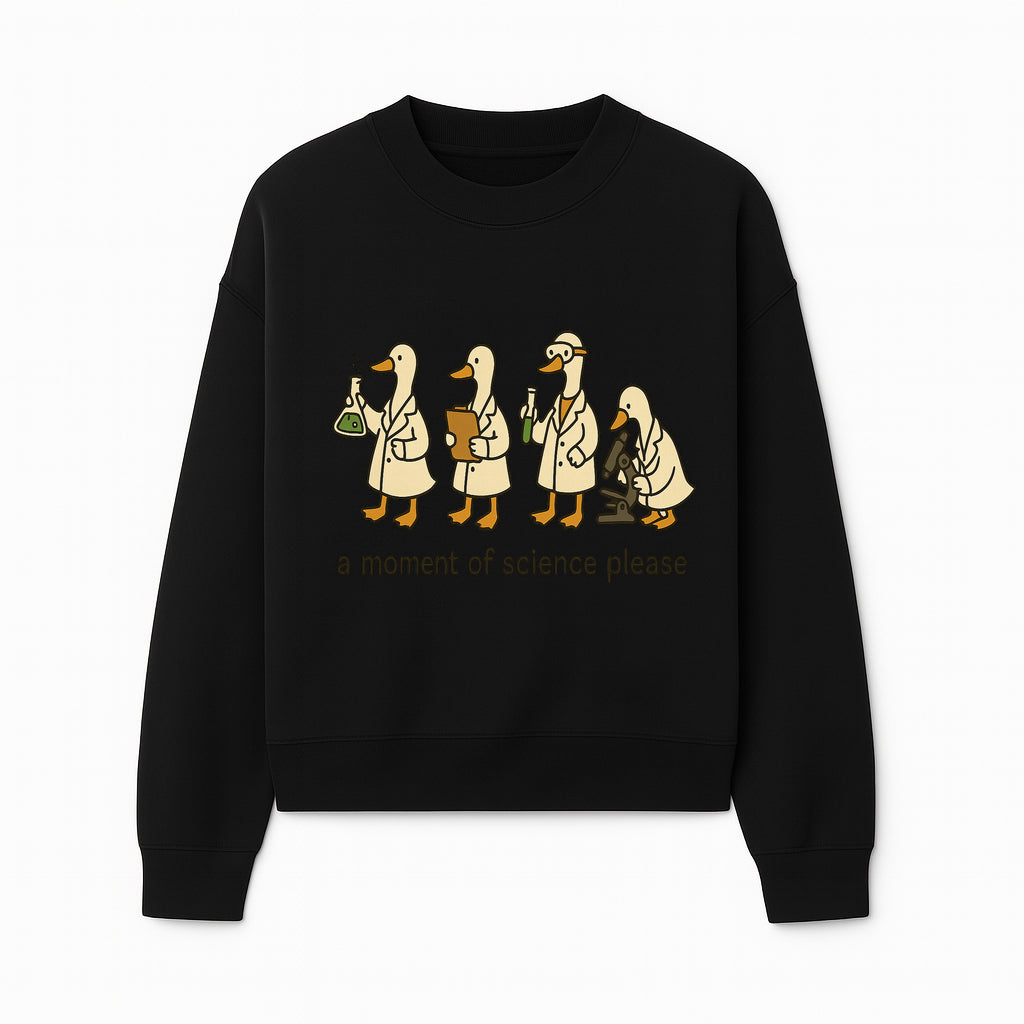 Funny Science Ducks Print - A Moment of Science Please - Cute Lab Ducks Illustration for Kids, Science Lovers, Home Decor - Sweatshirt 1758093383388.jpg