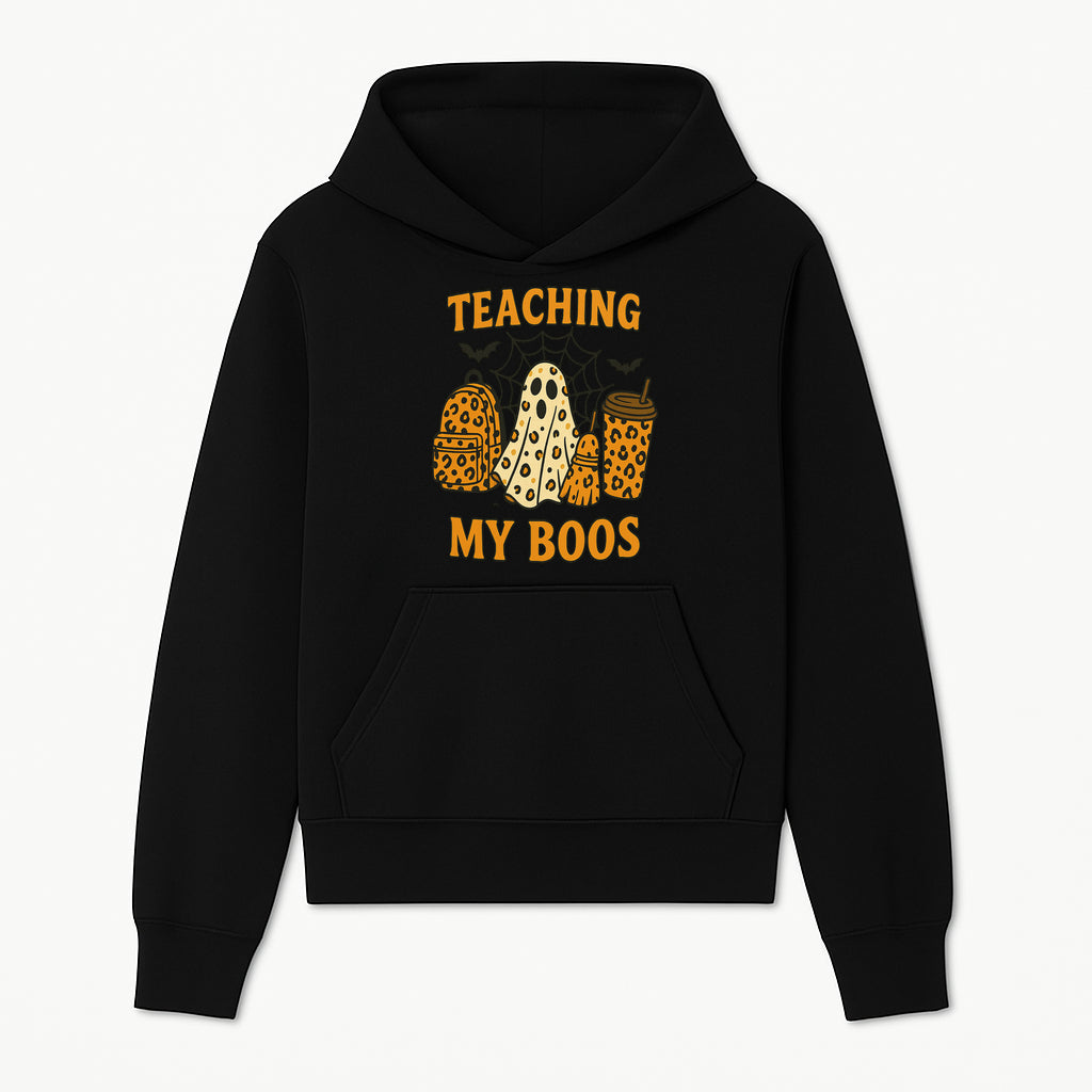Teaching My Boos Halloween Ghosts & Leopard Print Backpack T-Shirt, Cute Teacher Gift for Kids, Spooky Season Apparel - Hoodie 1758093383454.jpg