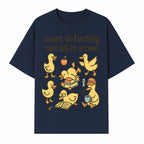Funny Duck Art Print - 'Most Definitely Not All in a Row' - Quirky Home Decor, Cute Animal Illustration, Whimsical Gift - T-shirt 1758093383535.jpg