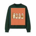 Cute Ghosts Reading, Writing, Drinking, and Celebrating Halloween Graphic Tee, Cozy Fall Top, Halloween Costume Shirt for Kids and Adults - Sweatshirt 1758093383538.jpg