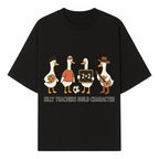 Silly Teachers Build Character Ducks Graphic Tee for Kids Fun Classroom Humor Shirt with Soccer, Music, and Learning Themes - T-shirt 1758093383681.jpg