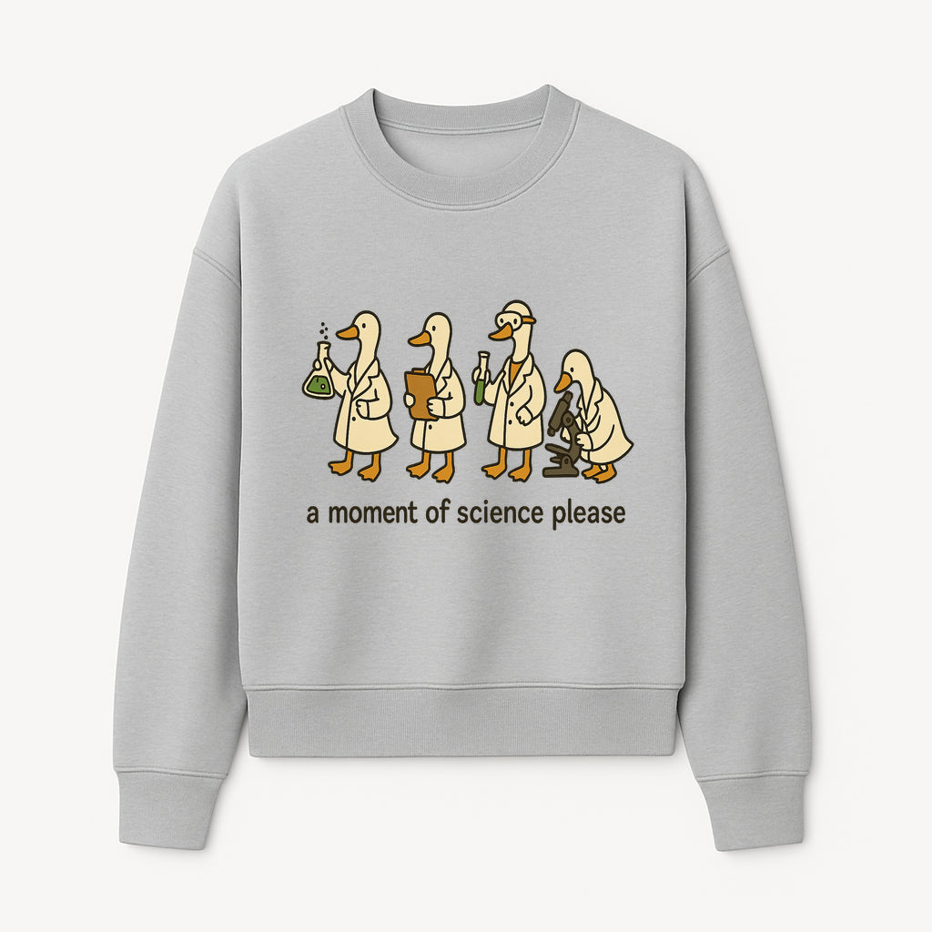 Funny Science Ducks Print - A Moment of Science Please - Cute Lab Ducks Illustration for Kids, Science Lovers, Home Decor - Sweatshirt 1758093383846.jpg