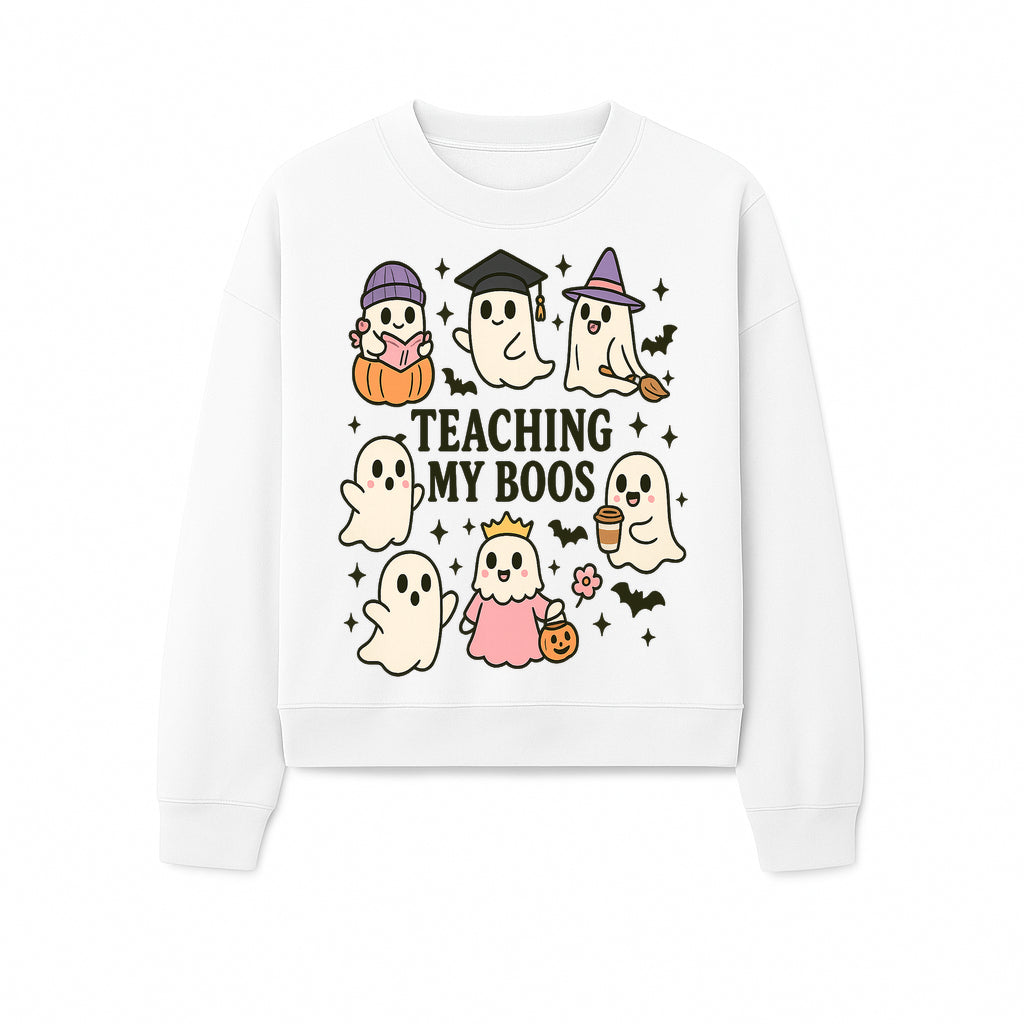 Teaching My Boos Ghosts Halloween Graphic T-Shirt | Cute Cartoon Spirits, Spooky Fun, Halloween Apparel for Kids & Adults - Sweatshirt 1758093383850.jpg