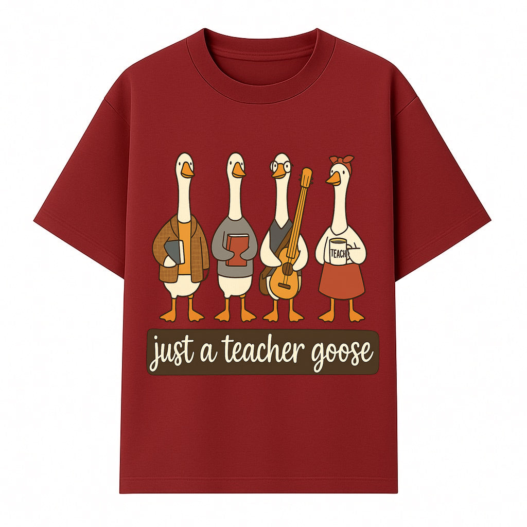 Teacher Goose Art Print | Cute Teacher Gift | Whimsical Classroom Decor | Fun Educational Decor | Nursery Wall Art - T-shirt 1758093383891.jpg
