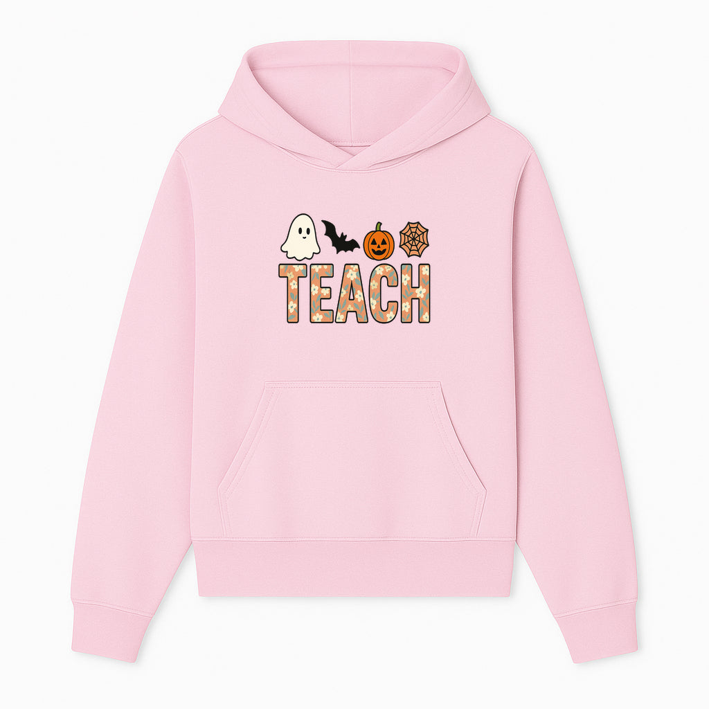 Halloween Teacher Decor | Cute Ghost, Bat, Pumpkin, Spiderweb | Floral 'Teach' Sign | Classroom Wall Art | Fall Aesthetic - Hoodie 1758093383922.jpg