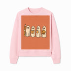 Cute Ghosts Reading, Writing, Drinking, and Celebrating Halloween Graphic Tee, Cozy Fall Top, Halloween Costume Shirt for Kids and Adults - Sweatshirt 1758093384080.jpg